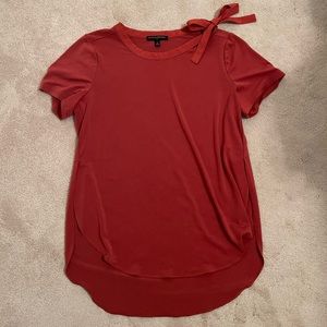 Banana Republic Split Hem Tie Shoulder Blouse